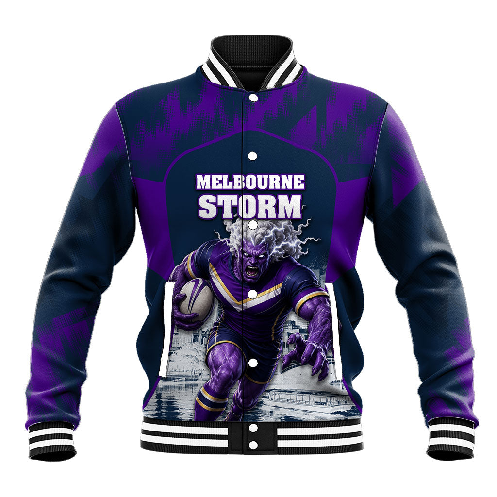 Personalised Sharks Rugby Baseball Jacket Storm Monster Mascot City Skyline 3D Graphic