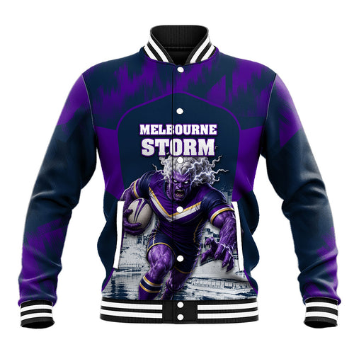 Personalised Sharks Rugby Baseball Jacket Storm Monster Mascot City Skyline 3D Graphic
