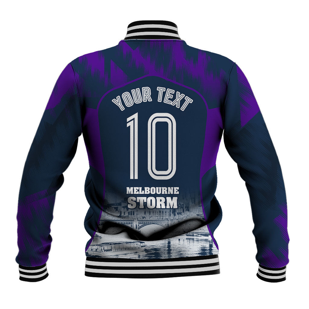 Personalised Sharks Rugby Baseball Jacket Storm Monster Mascot City Skyline 3D Graphic