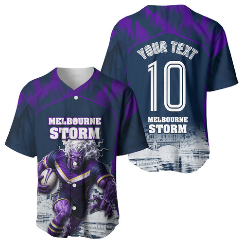 Personalised Sharks Rugby Baseball Jersey Storm Monster Mascot City Skyline 3D Graphic
