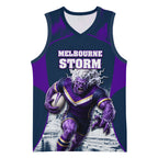 Personalised Sharks Rugby Basketball Jersey Storm Monster Mascot City Skyline 3D Graphic