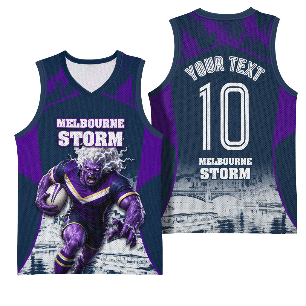 Personalised Sharks Rugby Basketball Jersey Storm Monster Mascot City Skyline 3D Graphic