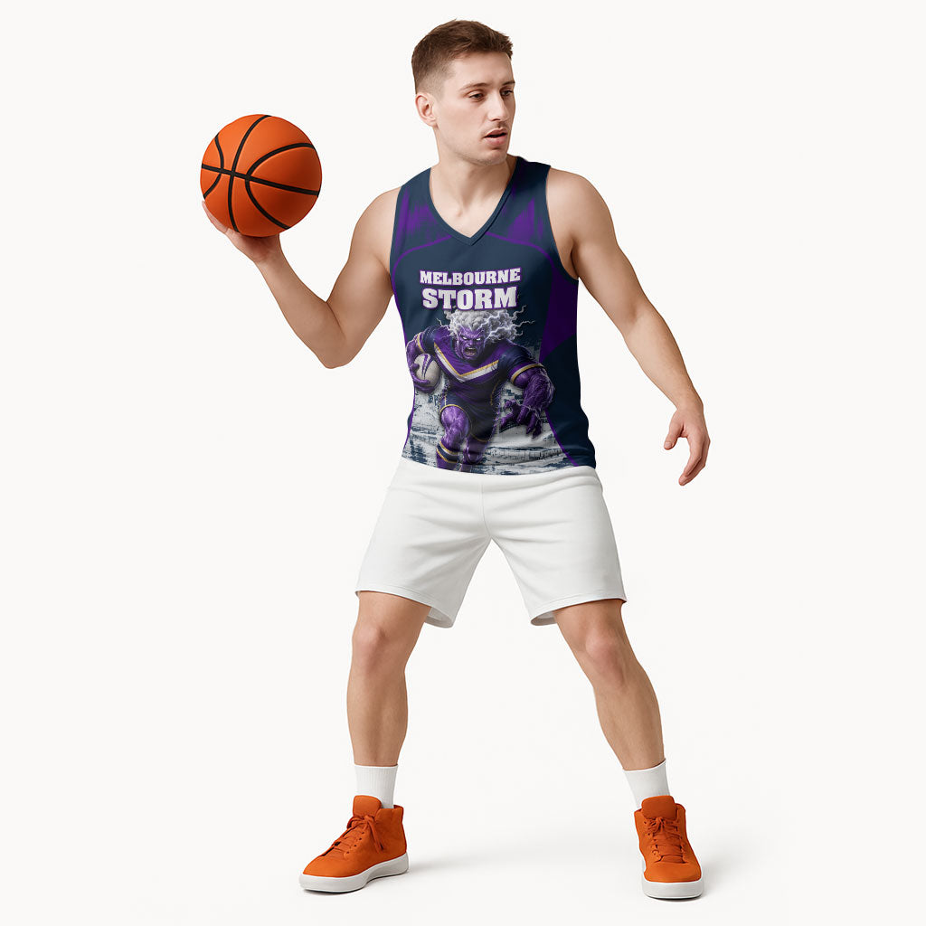 Personalised Sharks Rugby Basketball Jersey Storm Monster Mascot City Skyline 3D Graphic