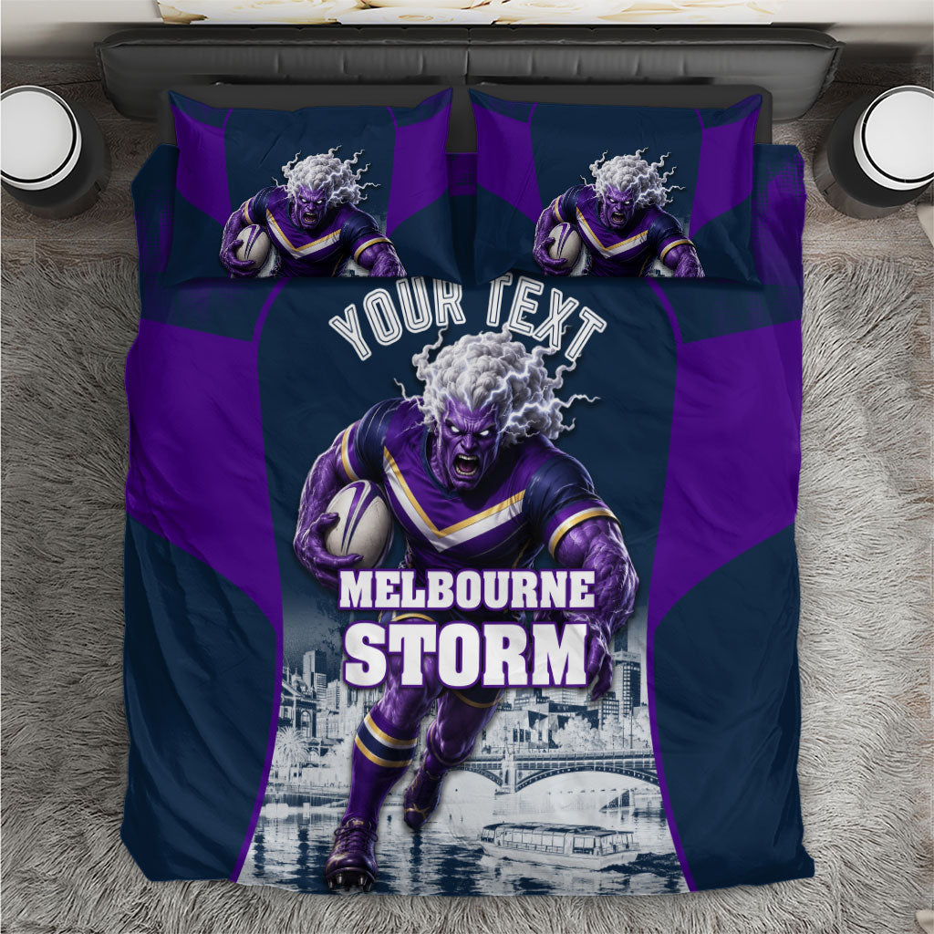 Personalised Sharks Rugby Bedding Set Storm Monster Mascot City Skyline 3D Graphic