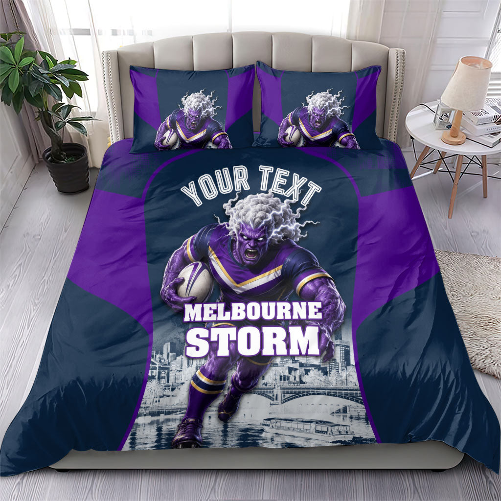 Personalised Sharks Rugby Bedding Set Storm Monster Mascot City Skyline 3D Graphic
