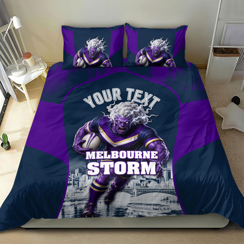 Personalised Sharks Rugby Bedding Set Storm Monster Mascot City Skyline 3D Graphic