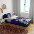 Personalised Sharks Rugby Bedding Set Storm Monster Mascot City Skyline 3D Graphic