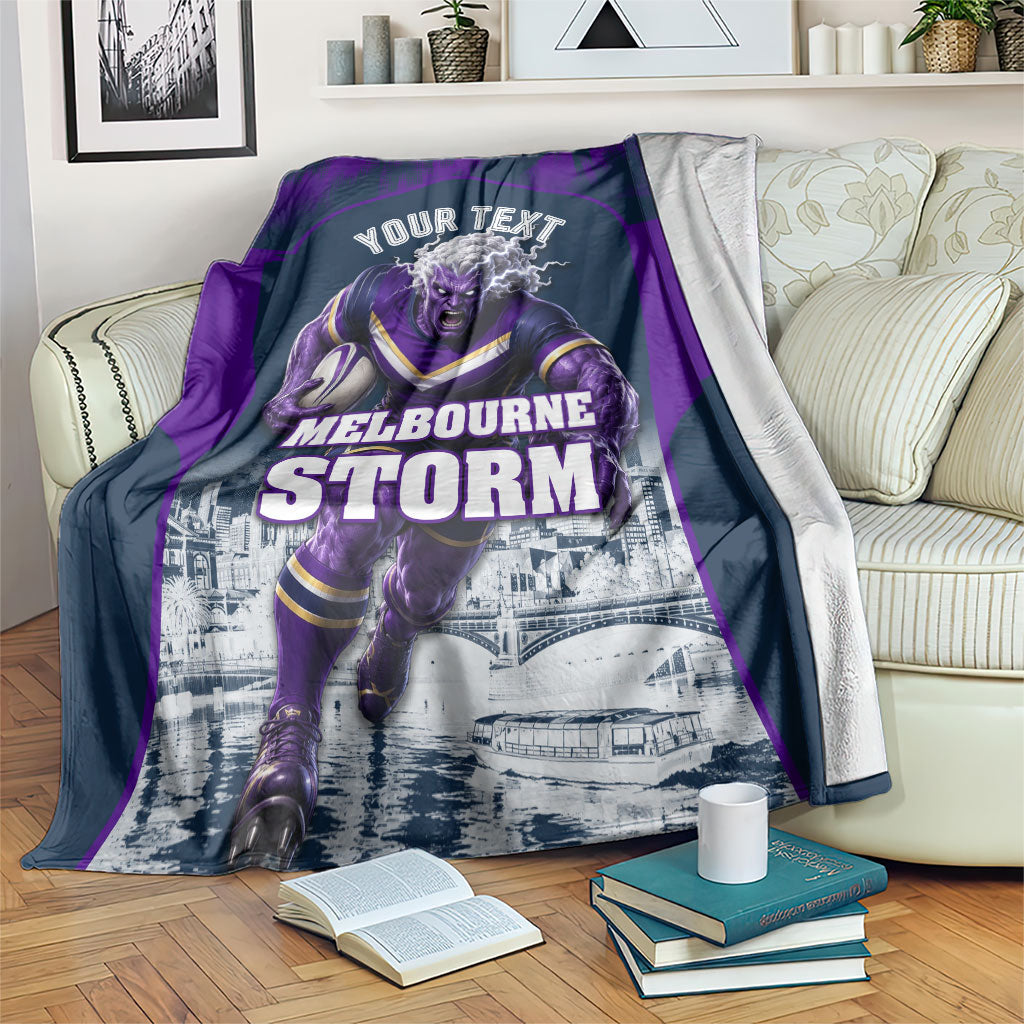 Personalised Sharks Rugby Blanket Storm Monster Mascot City Skyline 3D Graphic