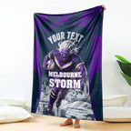 Personalised Sharks Rugby Blanket Storm Monster Mascot City Skyline 3D Graphic