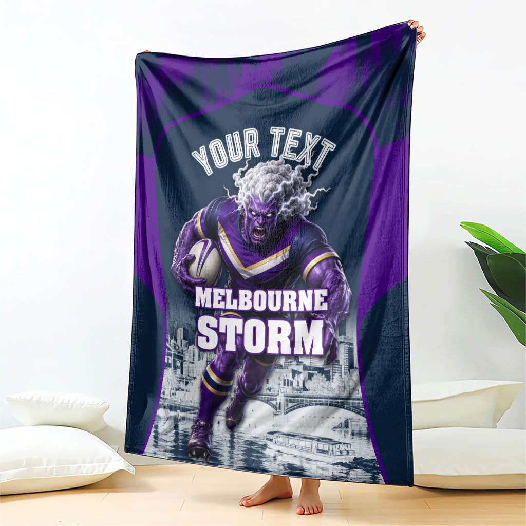 Personalised Sharks Rugby Blanket Storm Monster Mascot City Skyline 3D Graphic