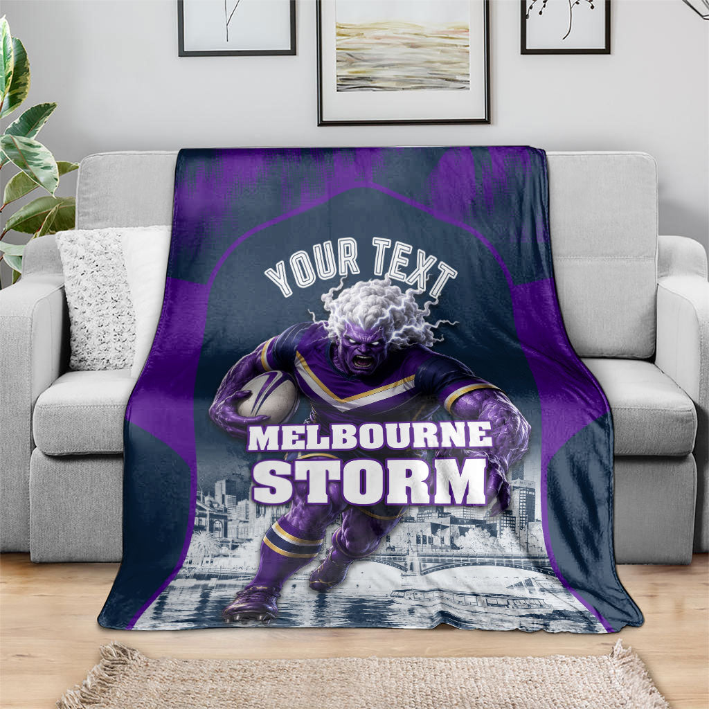 Personalised Sharks Rugby Blanket Storm Monster Mascot City Skyline 3D Graphic