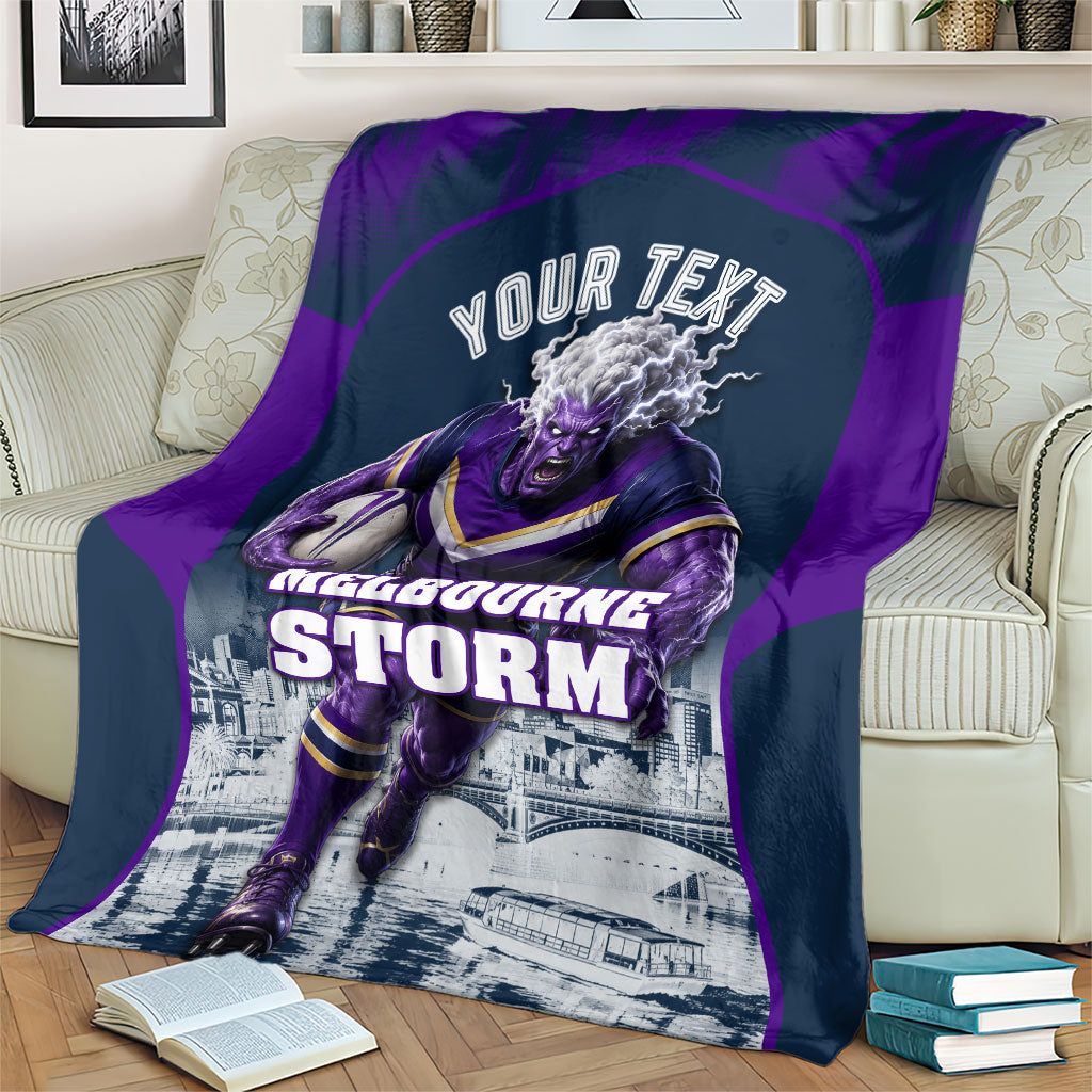 Personalised Sharks Rugby Blanket Storm Monster Mascot City Skyline 3D Graphic