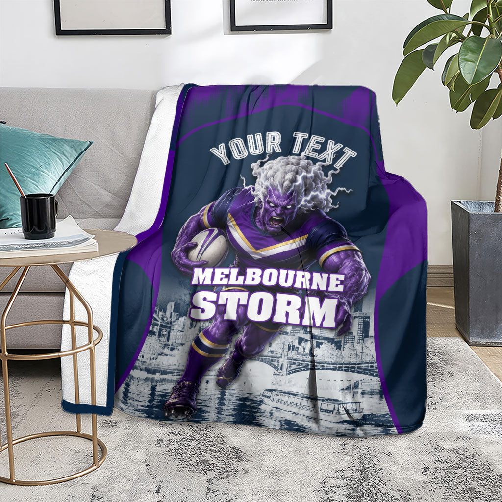 Personalised Sharks Rugby Blanket Storm Monster Mascot City Skyline 3D Graphic