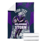 Personalised Sharks Rugby Blanket Storm Monster Mascot City Skyline 3D Graphic