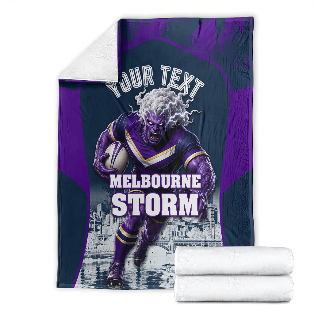 Personalised Sharks Rugby Blanket Storm Monster Mascot City Skyline 3D Graphic