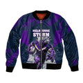 Personalised Sharks Rugby Bomber Jacket Storm Monster Mascot City Skyline 3D Graphic