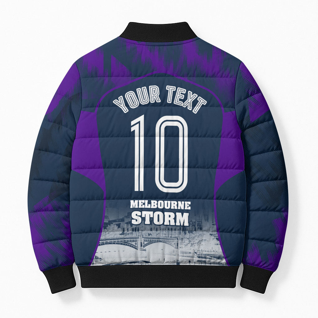 Personalised Sharks Rugby Bomber Puffer Jacket Storm Monster Mascot City Skyline 3D Graphic