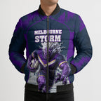 Personalised Sharks Rugby Bomber Puffer Jacket Storm Monster Mascot City Skyline 3D Graphic