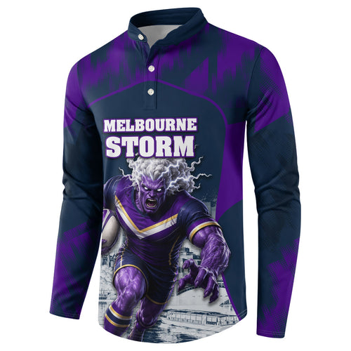 Personalised Sharks Rugby Button Sweatshirt Storm Monster Mascot City Skyline 3D Graphic