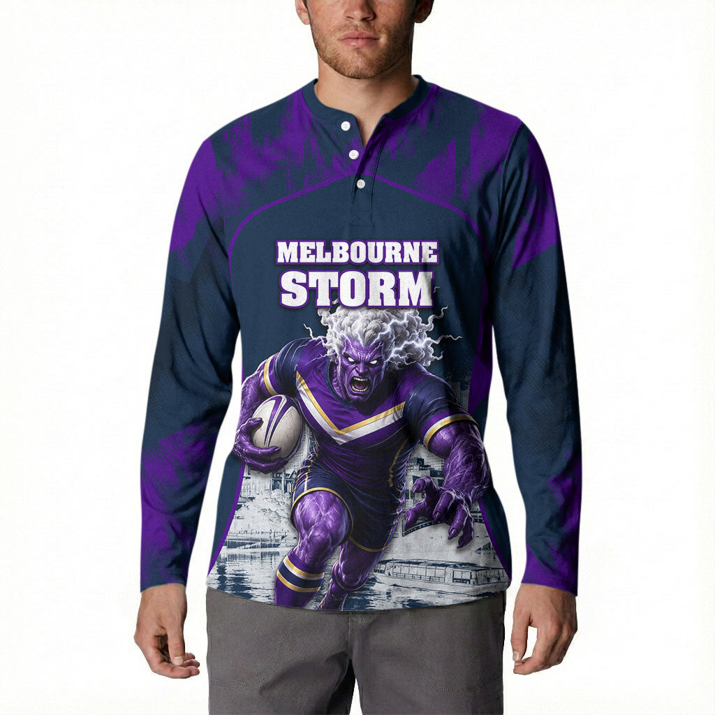 Personalised Sharks Rugby Button Sweatshirt Storm Monster Mascot City Skyline 3D Graphic