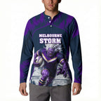 Personalised Sharks Rugby Button Sweatshirt Storm Monster Mascot City Skyline 3D Graphic