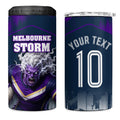 Personalised Sharks Rugby 4 in 1 Can Cooler Tumbler Storm Monster Mascot City Skyline 3D Graphic