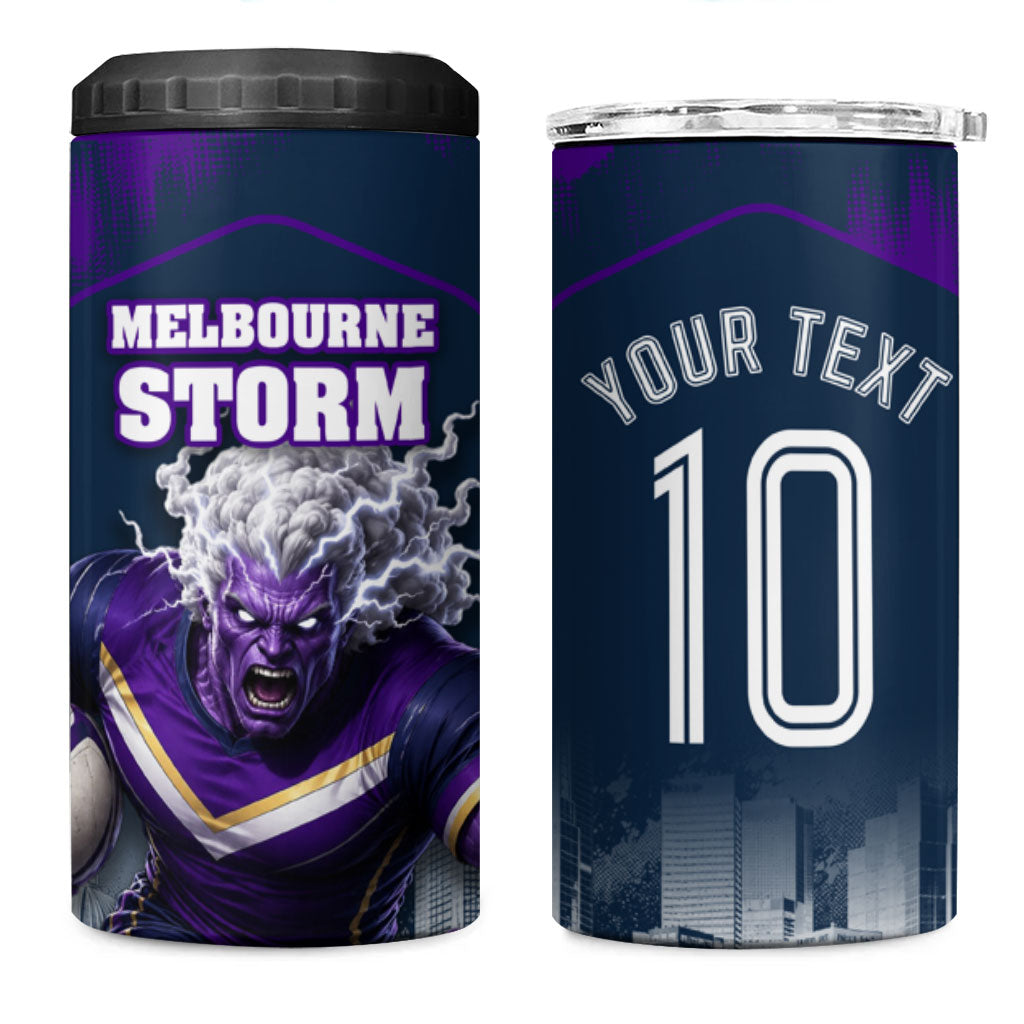 Personalised Sharks Rugby 4 in 1 Can Cooler Tumbler Storm Monster Mascot City Skyline 3D Graphic