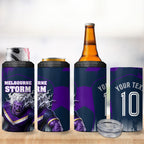 Personalised Sharks Rugby 4 in 1 Can Cooler Tumbler Storm Monster Mascot City Skyline 3D Graphic
