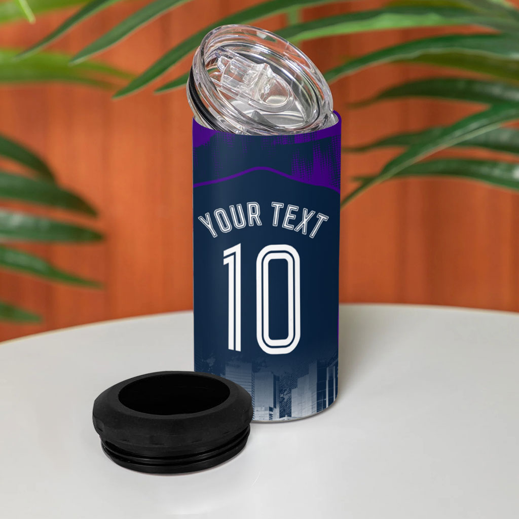 Personalised Sharks Rugby 4 in 1 Can Cooler Tumbler Storm Monster Mascot City Skyline 3D Graphic