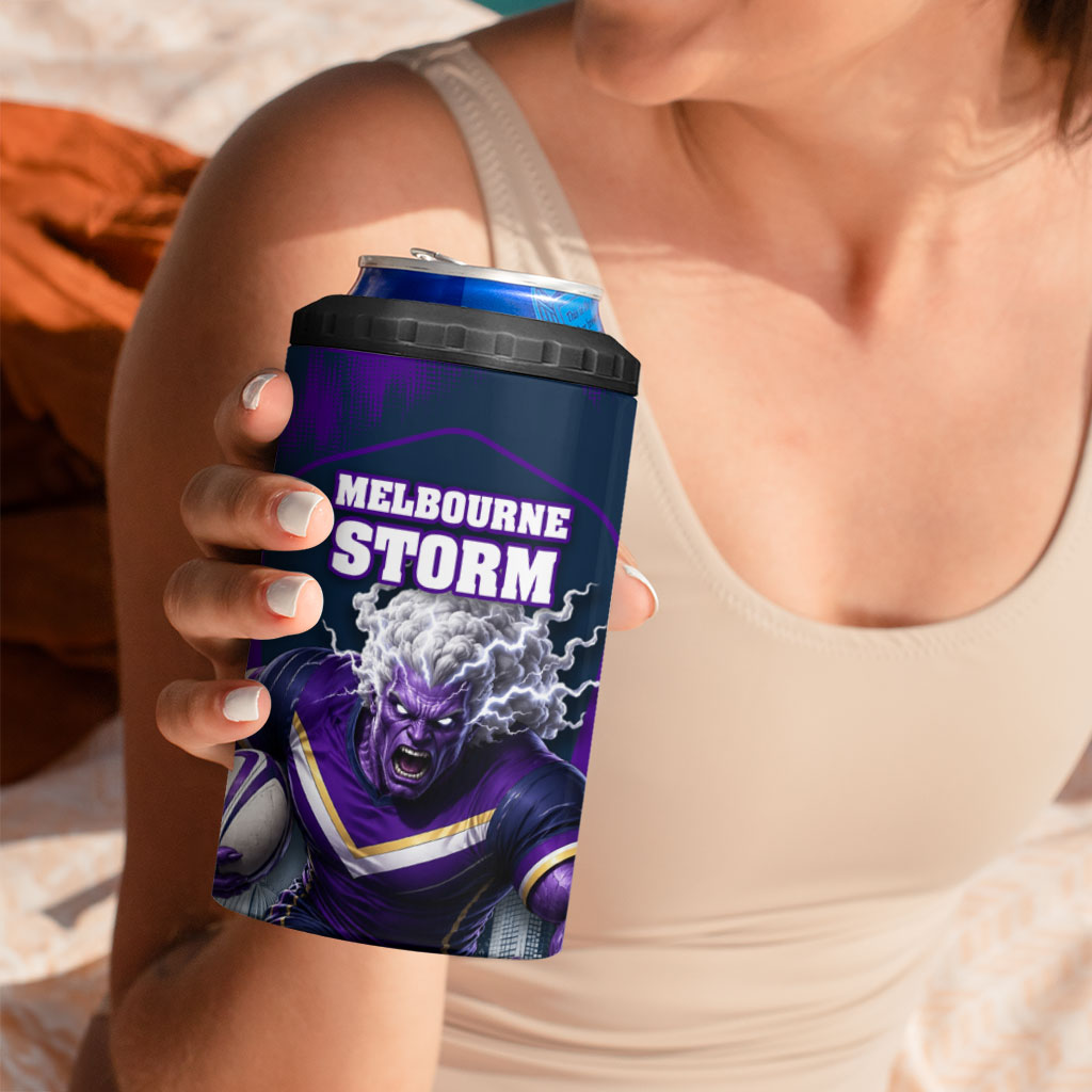 Personalised Sharks Rugby 4 in 1 Can Cooler Tumbler Storm Monster Mascot City Skyline 3D Graphic