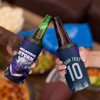Personalised Sharks Rugby 4 in 1 Can Cooler Tumbler Storm Monster Mascot City Skyline 3D Graphic