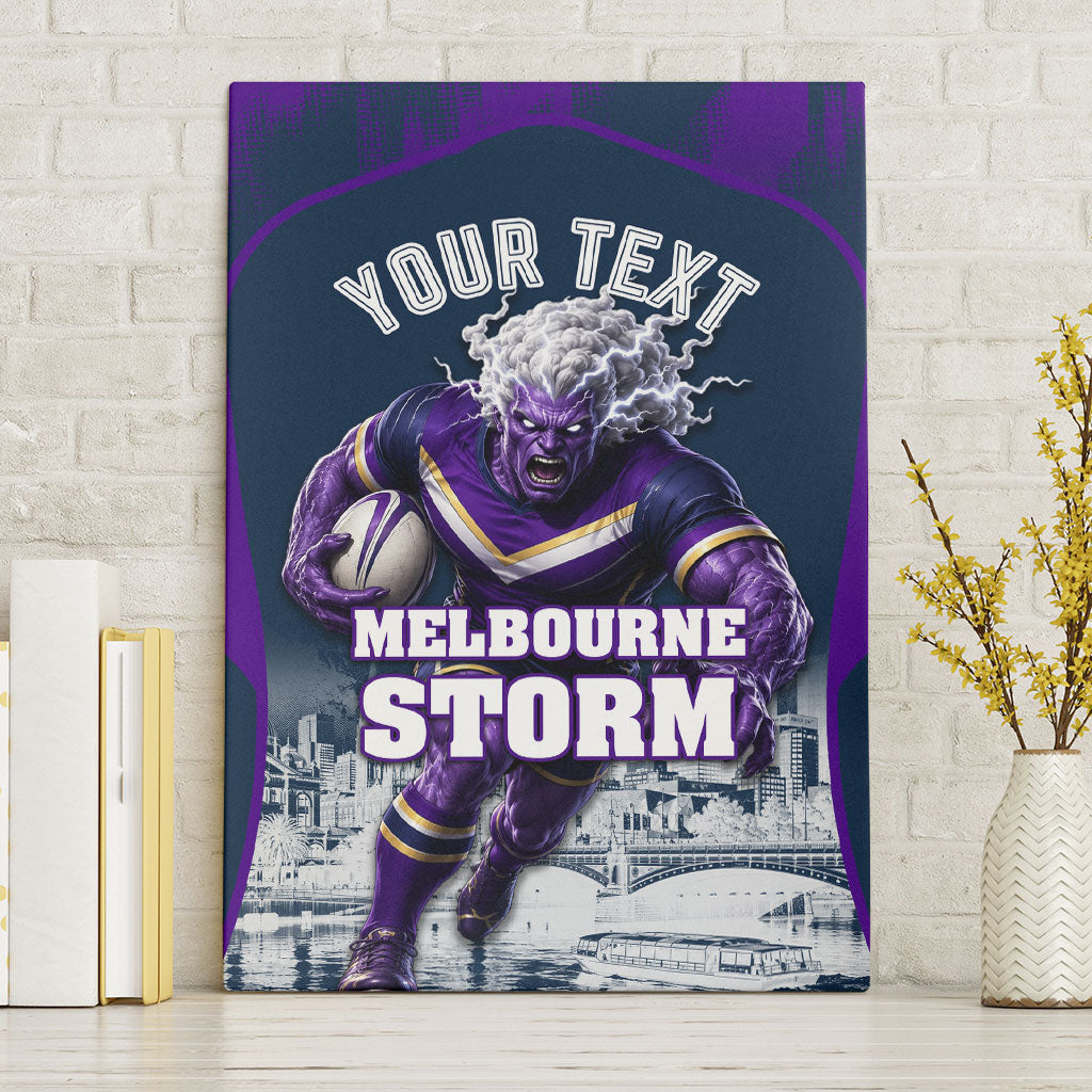 Personalised Sharks Rugby Canvas Wall Art Storm Monster Mascot City Skyline 3D Graphic