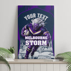 Personalised Sharks Rugby Canvas Wall Art Storm Monster Mascot City Skyline 3D Graphic