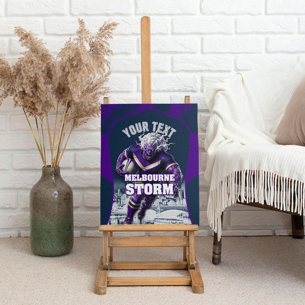 Personalised Sharks Rugby Canvas Wall Art Storm Monster Mascot City Skyline 3D Graphic
