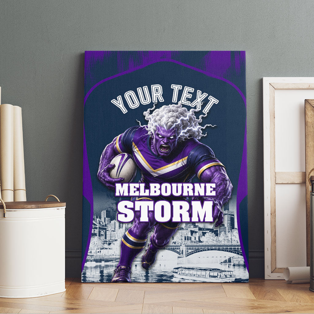 Personalised Sharks Rugby Canvas Wall Art Storm Monster Mascot City Skyline 3D Graphic