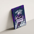Personalised Sharks Rugby Canvas Wall Art Storm Monster Mascot City Skyline 3D Graphic