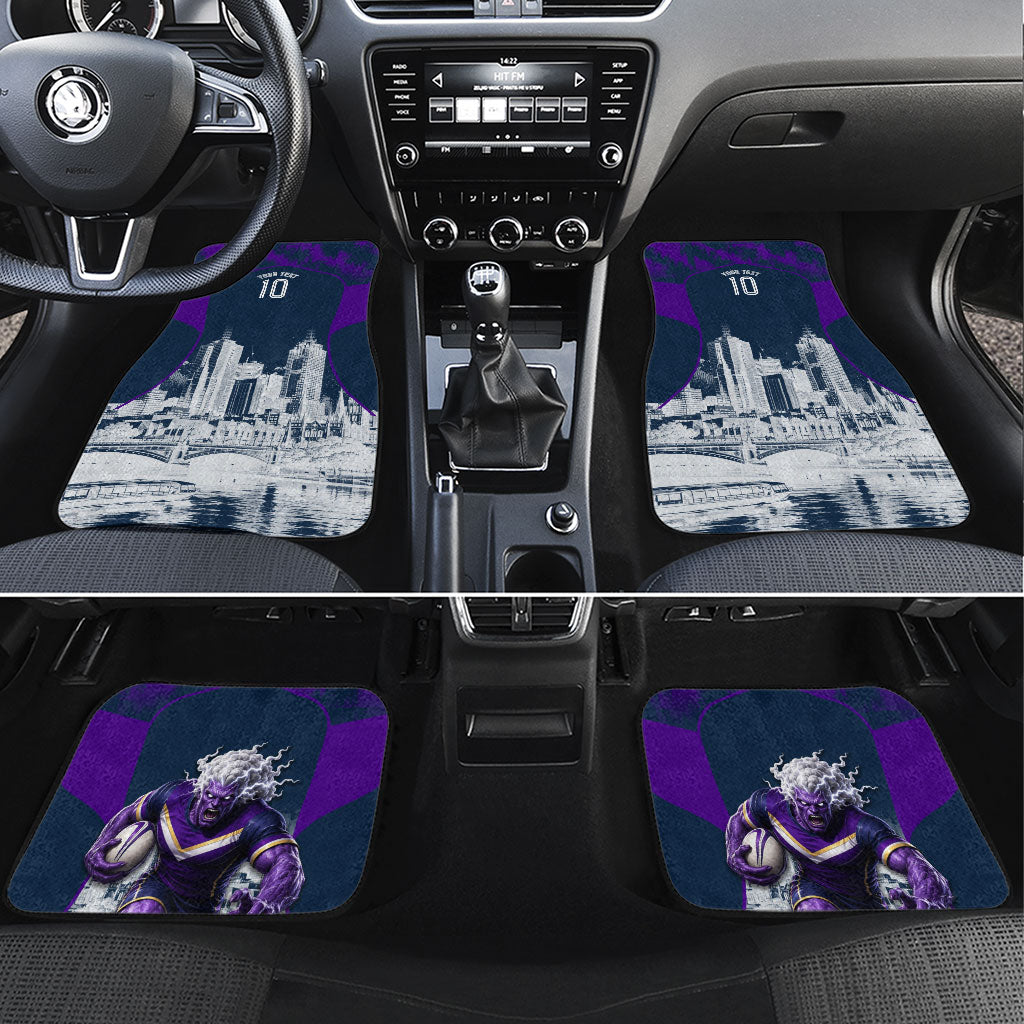 Personalised Sharks Rugby Car Mats Storm Monster Mascot City Skyline 3D Graphic
