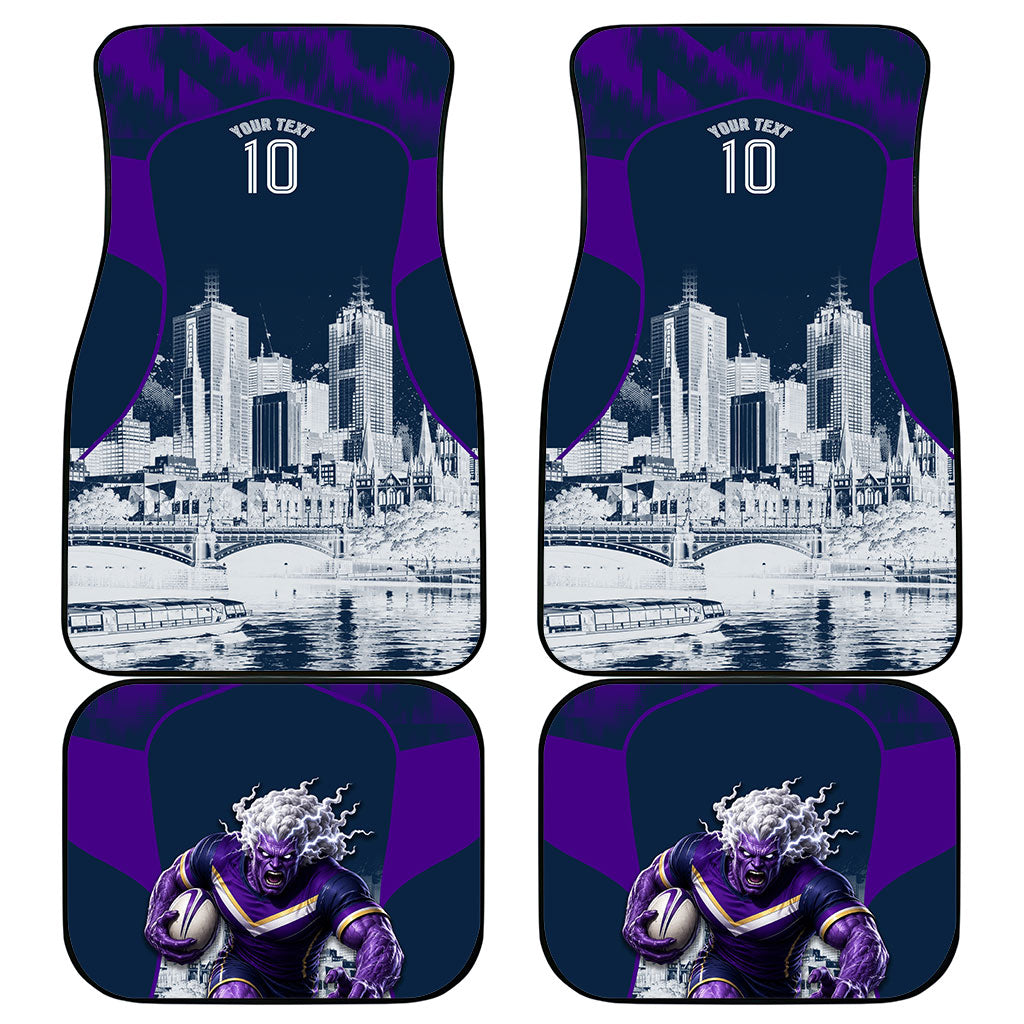 Personalised Sharks Rugby Car Mats Storm Monster Mascot City Skyline 3D Graphic