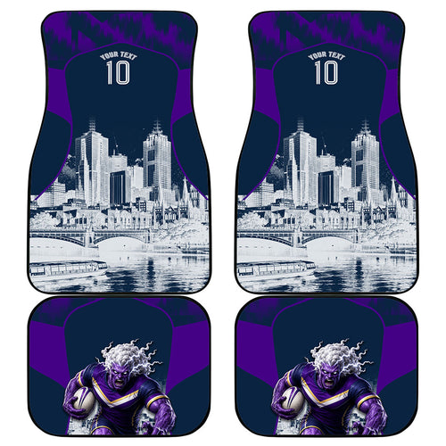 Personalised Sharks Rugby Car Mats Storm Monster Mascot City Skyline 3D Graphic