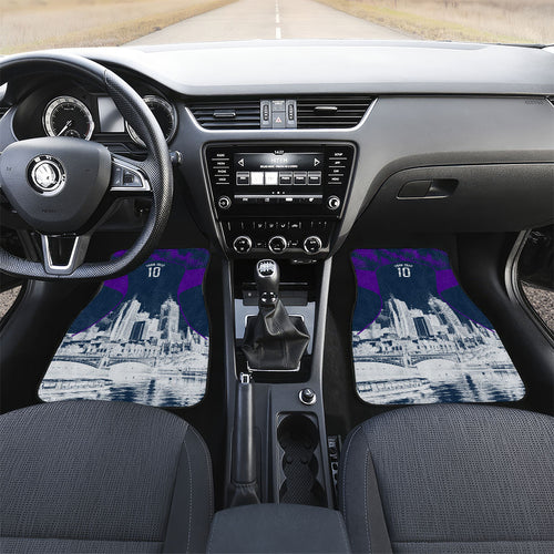 Personalised Sharks Rugby Car Mats Storm Monster Mascot City Skyline 3D Graphic