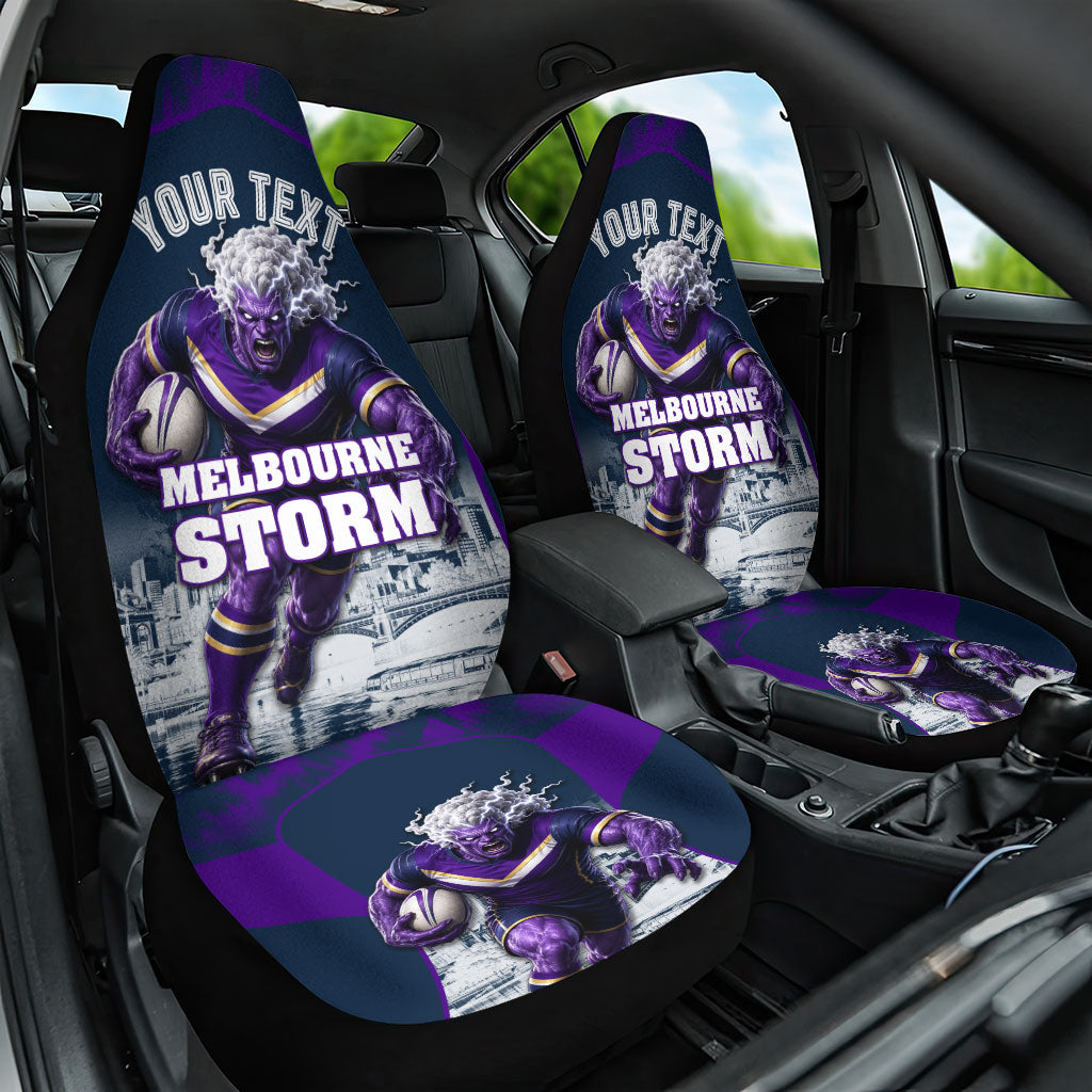 Personalised Sharks Rugby Car Seat Cover Storm Monster Mascot City Skyline 3D Graphic