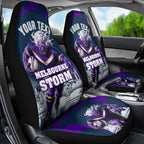 Personalised Sharks Rugby Car Seat Cover Storm Monster Mascot City Skyline 3D Graphic