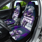 Personalised Sharks Rugby Car Seat Cover Storm Monster Mascot City Skyline 3D Graphic