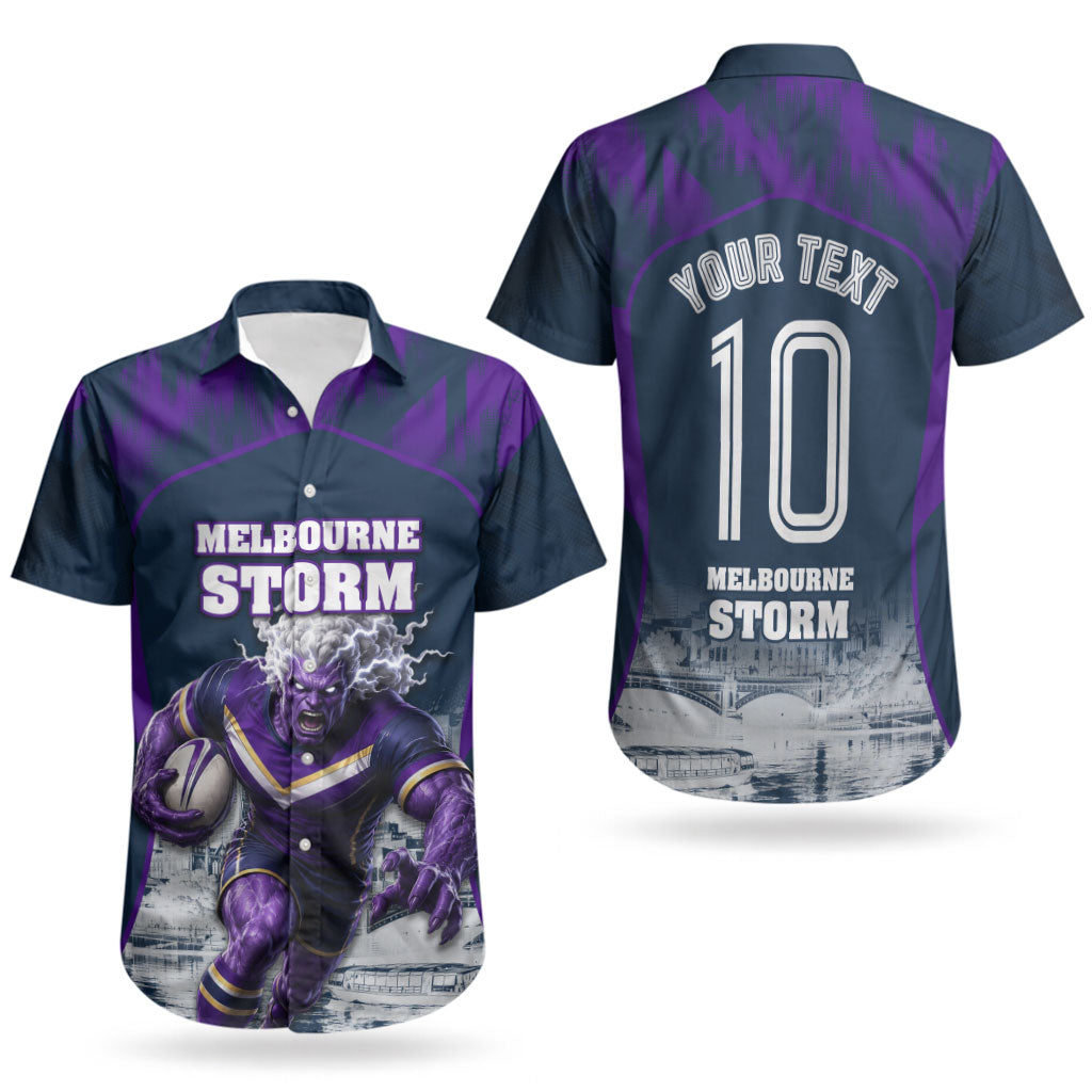 Personalised Sharks Rugby Couples Matching Off Shoulder Maxi Dress and Hawaiian Shirt Storm Monster Mascot City Skyline 3D Graphic