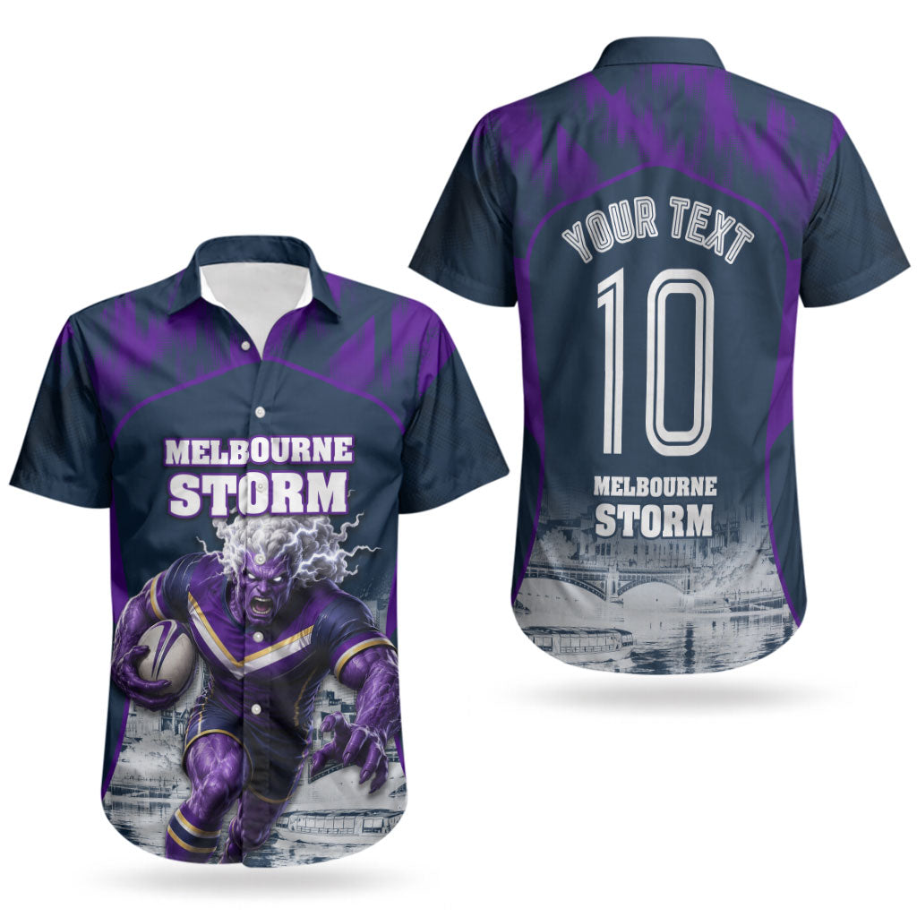 Personalised Sharks Rugby Couples Matching Puletasi and Hawaiian Shirt Storm Monster Mascot City Skyline 3D Graphic