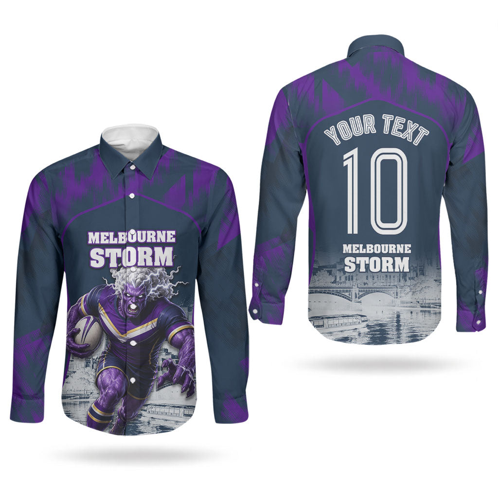 Personalised Sharks Rugby Couples Matching Short Sleeve Bodycon Dress and Long Sleeve Button Shirt Storm Monster Mascot City Skyline 3D Graphic