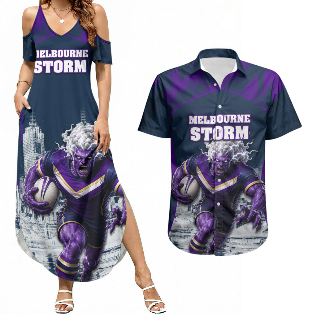 Personalised Sharks Rugby Couples Matching Summer Maxi Dress and Hawaiian Shirt Storm Monster Mascot City Skyline 3D Graphic