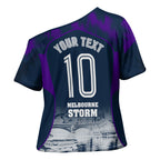 Personalised Sharks Rugby Cross Shoulder Shirt Storm Monster Mascot City Skyline 3D Graphic