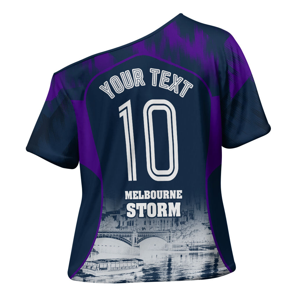 Personalised Sharks Rugby Cross Shoulder Shirt Storm Monster Mascot City Skyline 3D Graphic
