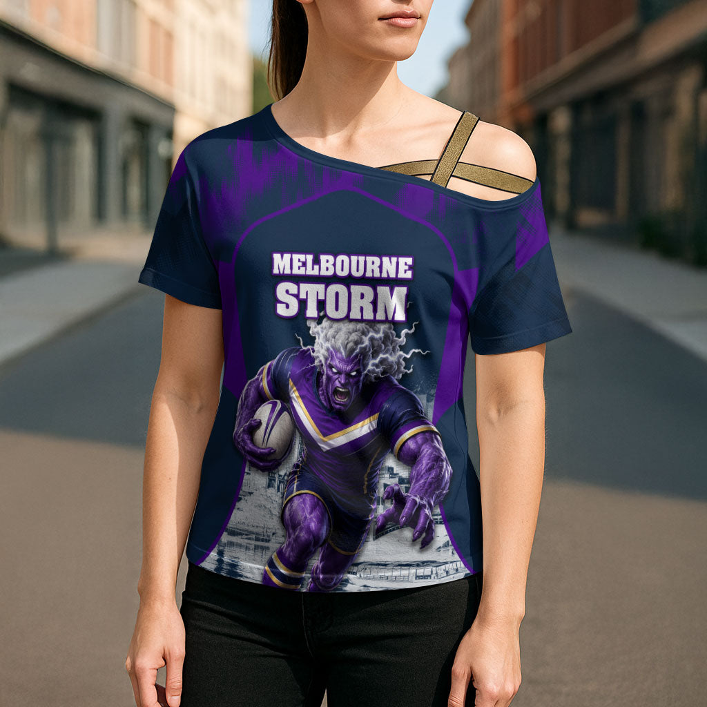 Personalised Sharks Rugby Cross Shoulder Shirt Storm Monster Mascot City Skyline 3D Graphic